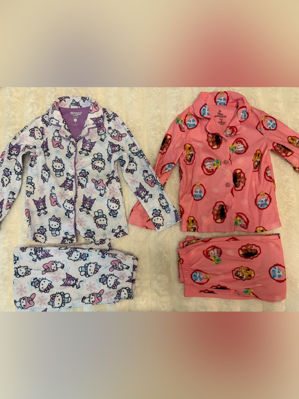 Hello Kitty and Princess Two-Piece Pajama Sets - Light Purple & Pink